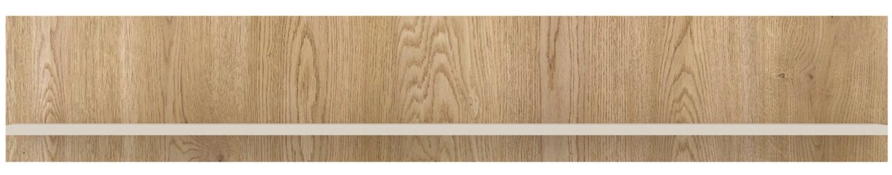 Houten wandplank met één legplank, vooraanzicht