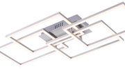 Moderne Deckenleuchte IVEN mit geometrischem Design aus rechteckigen Rahmen, seitliche Perspektive.