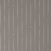 Graue Wendebettwäsche mit vertikalen weißen Streifen und kleinen Buchstabenmotiven, Draufsicht