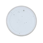 Ronde led-plafondlamp gezien van bovenaf, strak ontwerp in wit.