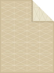 Beige Jacquard-Decke 150x200 cm mit geometrischem Muster, Draufsicht