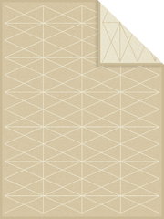Beige Jacquard-Decke 150x200 cm mit geometrischem Muster, Draufsicht