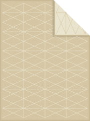 Beige Jacquard-Decke 150x200 cm mit geometrischem Muster, Draufsicht