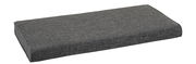 Graues, rechteckiges Sitzkissen in schräger Perspektive, geeignet für schmale Sitzflächen.