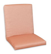 Niederlehnerauflage in einem warmen Orangeton, seitliche Perspektive