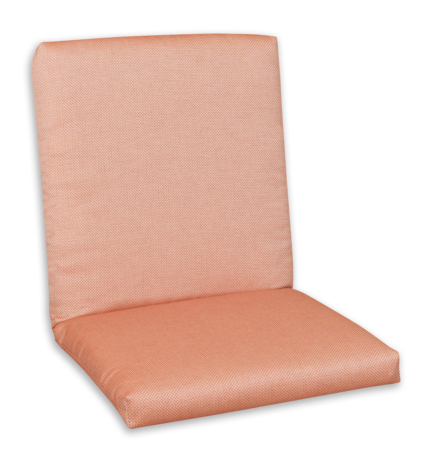 Niederlehnerauflage in einem warmen Orangeton, seitliche Perspektive