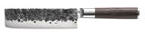 Nakiri-Messer KYOTO 18 cm mit gehämmerter Klinge und Wengé-Holzgriff, Seitenansicht