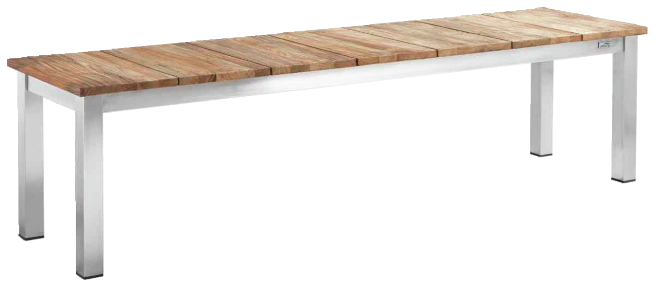 Amatio Tuinbank JAEN Gartenbank aus Holz und Metall, seitliche Perspektive