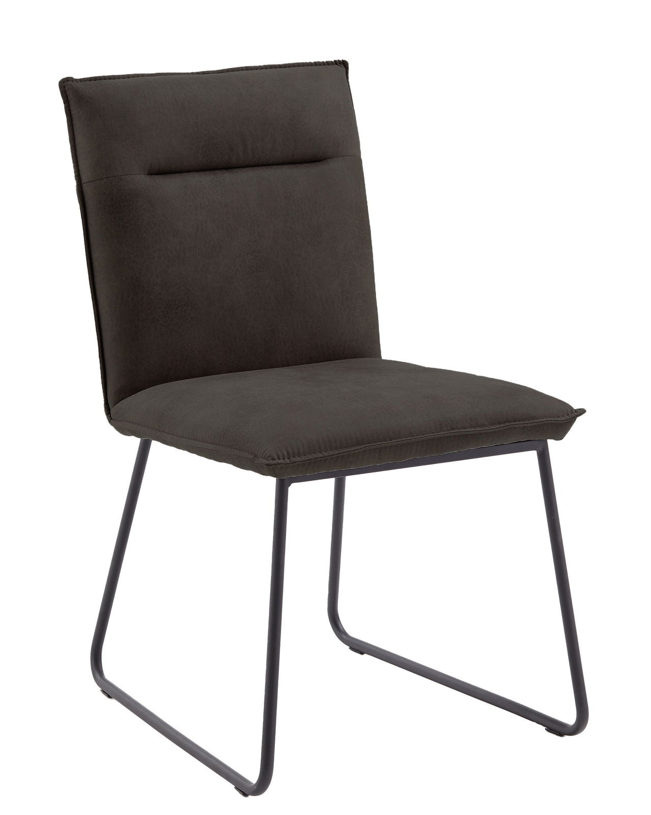 Moderner Stuhl Valnatura Serie SCALA in dunklem Stoffbezug, seitliche Perspektive