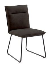 Moderner Stuhl Valnatura Serie SCALA in dunklem Stoffbezug, seitliche Perspektive