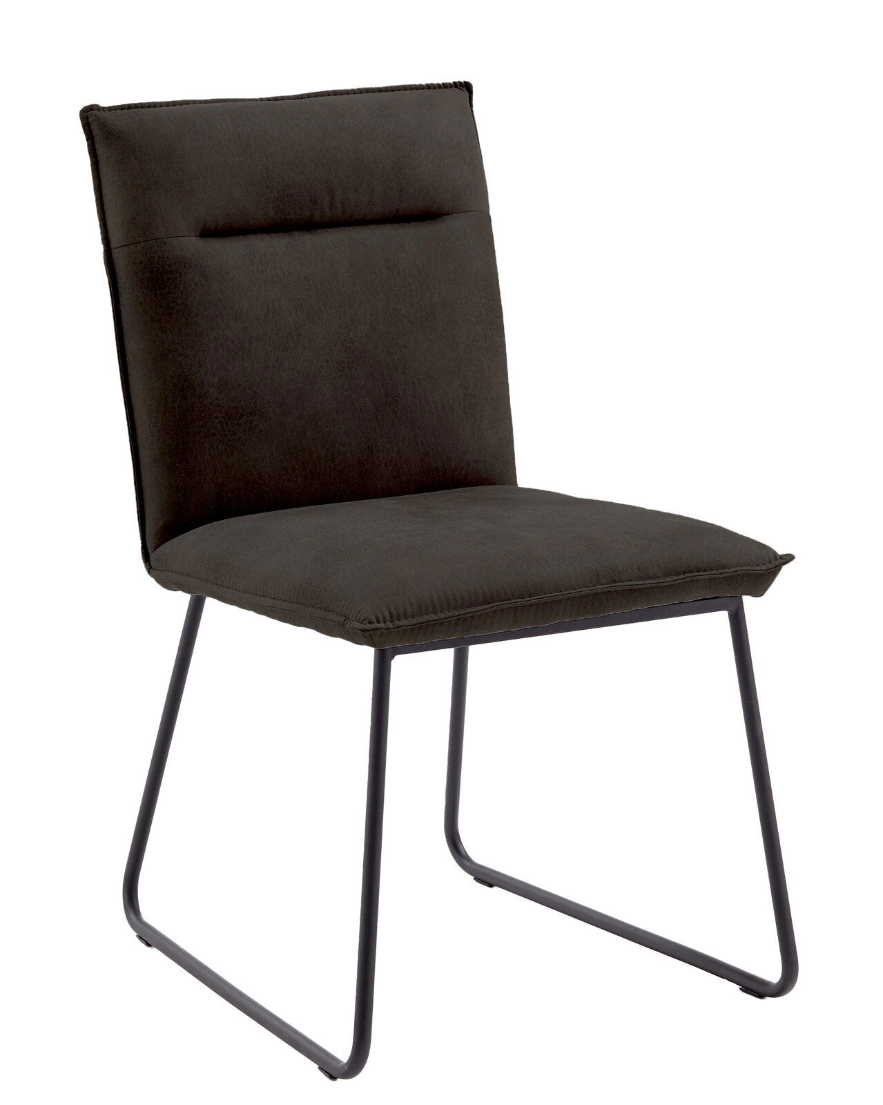 Moderner Stuhl Valnatura Serie SCALA in dunklem Stoffbezug, seitliche Perspektive
