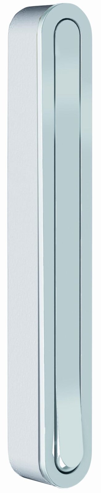 Moderner Wandhaken aus Metall in seitlicher Perspektive