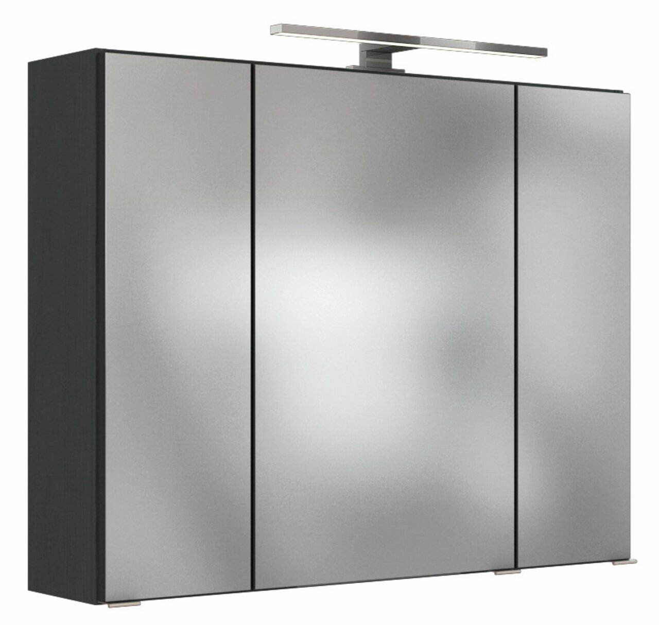 XORA Spiegelschrank LUCCA Moderner Spiegelschrank mit drei Türen und integrierter Beleuchtung, seitliche Perspektive