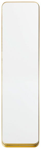 Rechteckiger Spiegel mit goldfarbenem Rahmen, ca. 31x120 cm, Frontalansicht