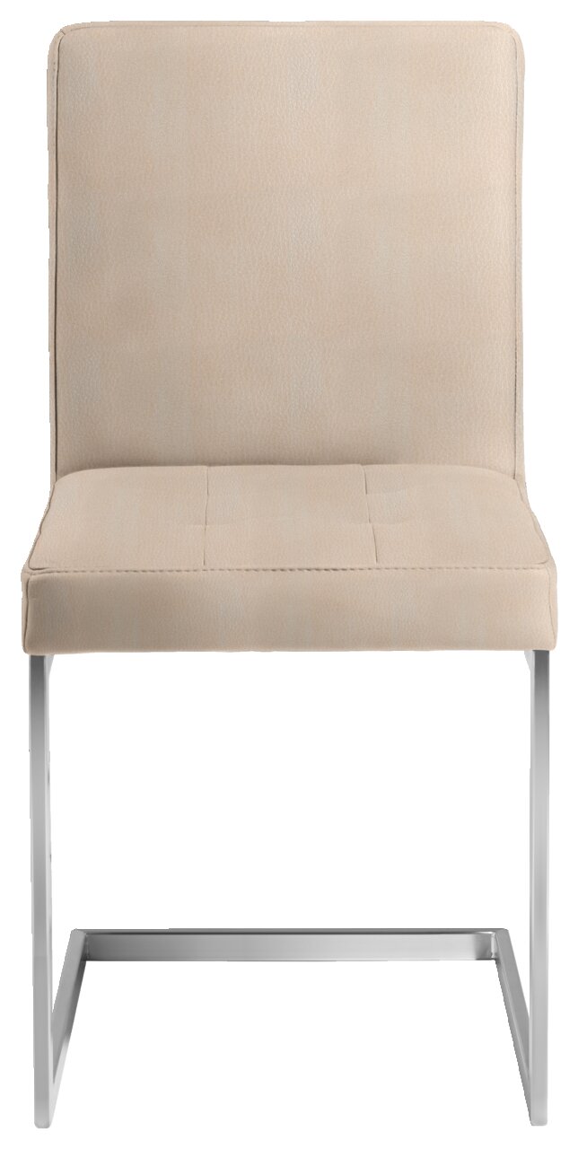 Moderano Freischwinger-Stuhl LUPO II Freischwinger-Stuhl in Beige mit Metallgestell, Frontalansicht