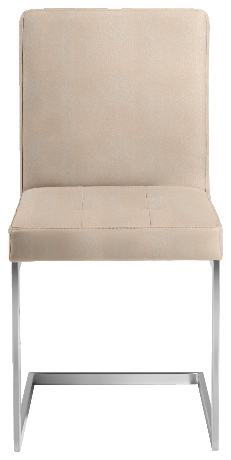 Moderano Freischwinger-Stuhl LUPO II Freischwinger-Stuhl in Beige mit Metallgestell, Frontalansicht