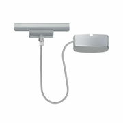 Silberne Stromeinspeisung mit Kabel, Ansicht von oben