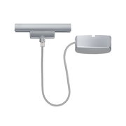 Silberne Stromeinspeisung mit Kabel, Ansicht von oben