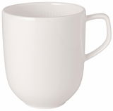 Weißer Becher mit Henkel, 300ml, seitliche Perspektive
