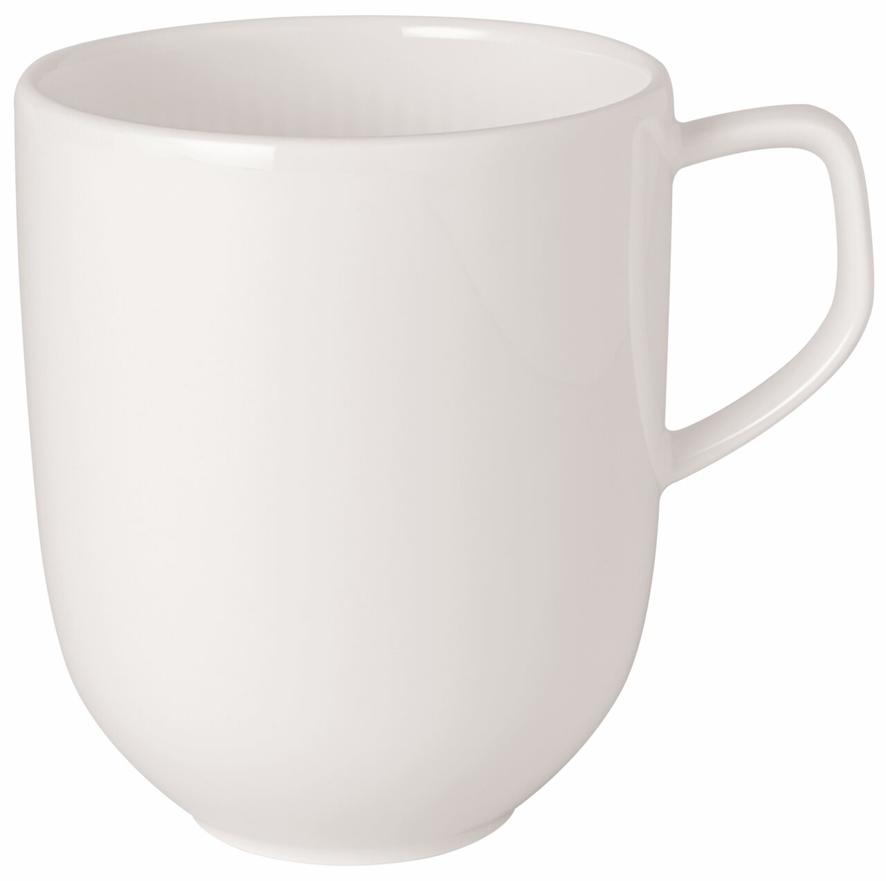 Villeroy & Boch Kaffeebecher AFINA Weißer Becher mit Henkel, 300ml, seitliche Perspektive