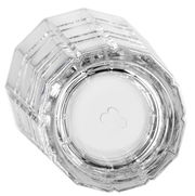 Perspektive von unten auf ein Longdrinkglas SPIRITII 400ml mit Herzmotiv am Boden.