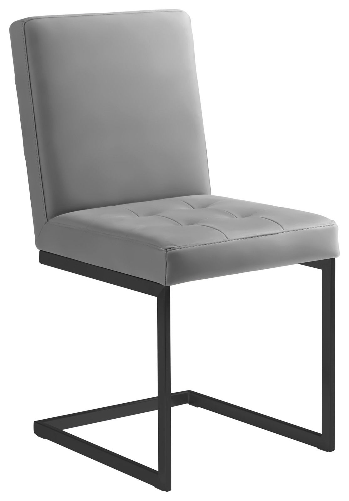 Moderano Freischwinger-Stuhl LUPO II Grauer Freischwinger-Stuhl mit gepolsterter Sitzfläche und Rückenlehne, seitliche Perspektive