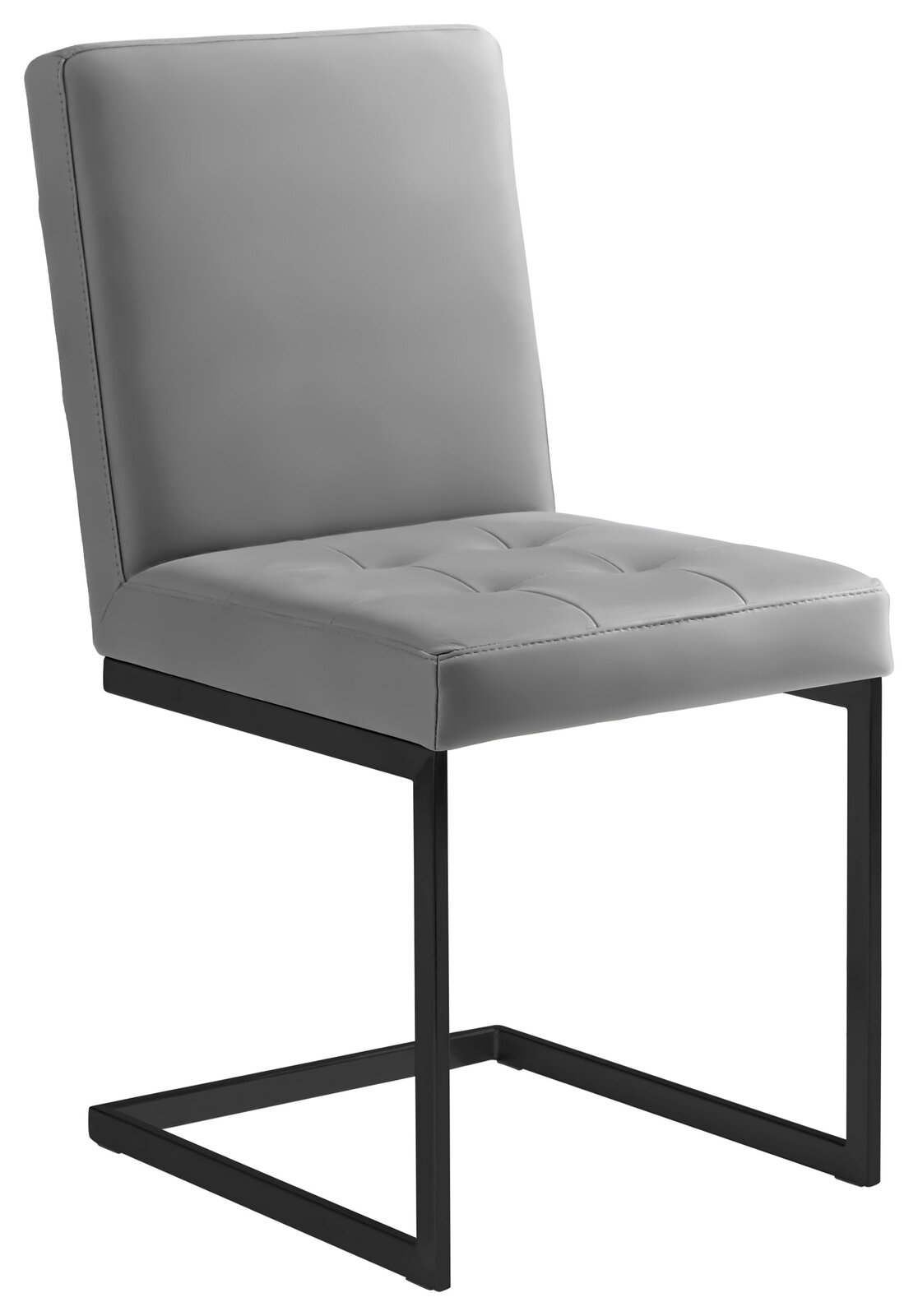 Moderano Freischwinger-Stuhl LUPO II Grauer Freischwinger-Stuhl mit gepolsterter Sitzfläche und Rückenlehne, seitliche Perspektive