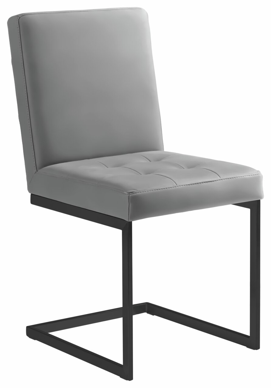 Moderano Freischwinger-Stuhl LUPO II Grauer Freischwinger-Stuhl mit gepolsterter Sitzfläche und Rückenlehne, seitliche Perspektive