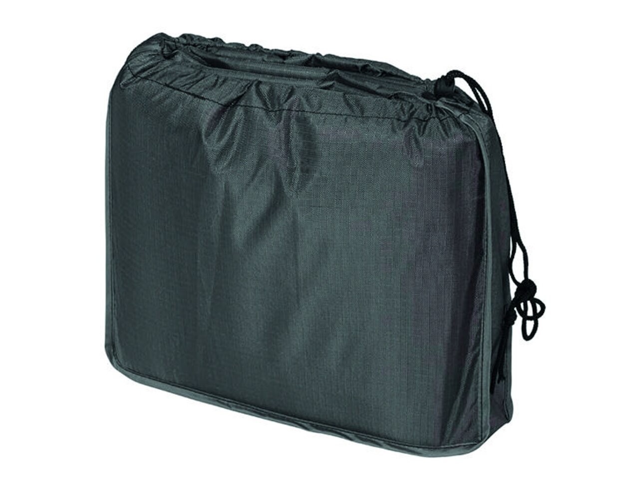 Schwarze Sitzgruppenhülle in seitlicher Perspektive mit Kordelzug