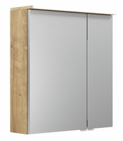 Spiegelkast met houten zijkant, twee deuren, zijaanzicht