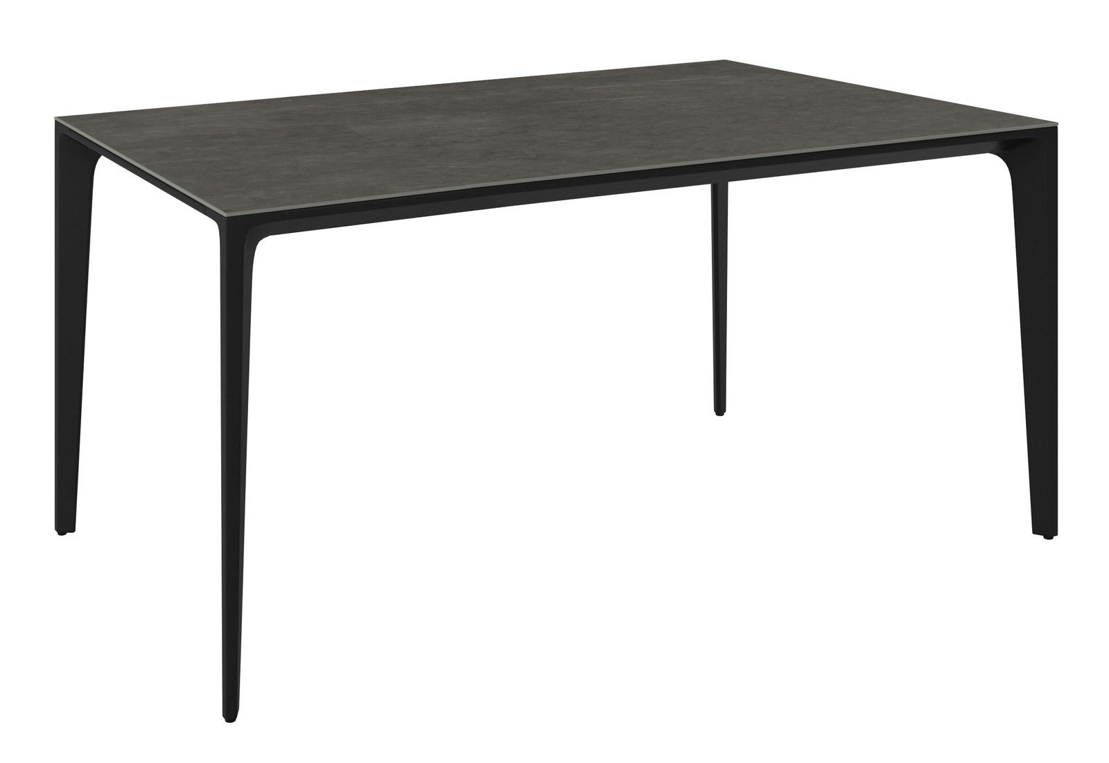 Dieter Knoll Gartentisch PATAGONA Moderner schwarzer Gartentisch aus Metall mit rechteckiger Tischplatte, seitliche Perspektive