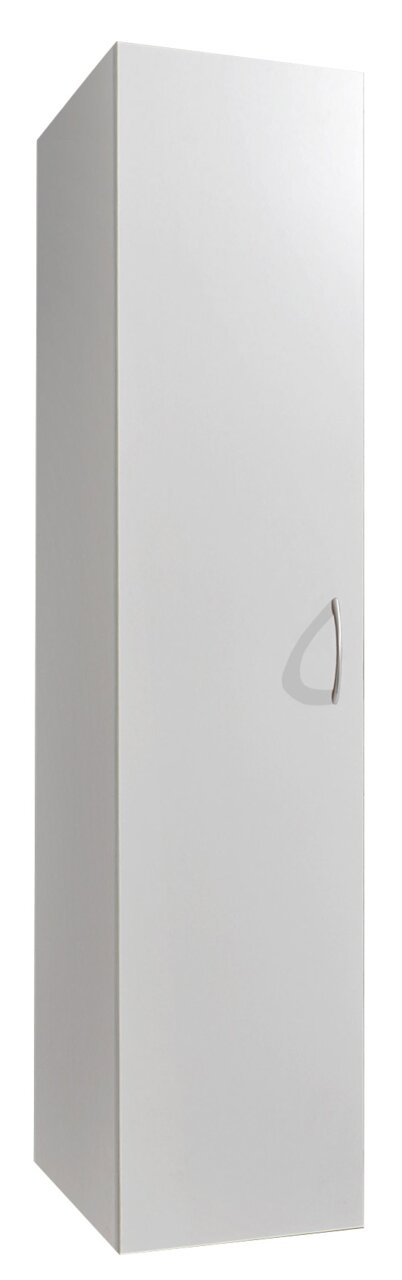 XORA Kleiderschrank MULTIRAUMKONZEPT Weißer, schlichter Kleiderschrank mit einer Tür und silbernem Griff, seitliche Perspektive