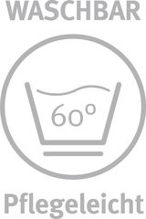 Symbol für waschbare und pflegeleichte Ganzjahresbettdecke, waschbar bei 60 Grad, Frontalansicht