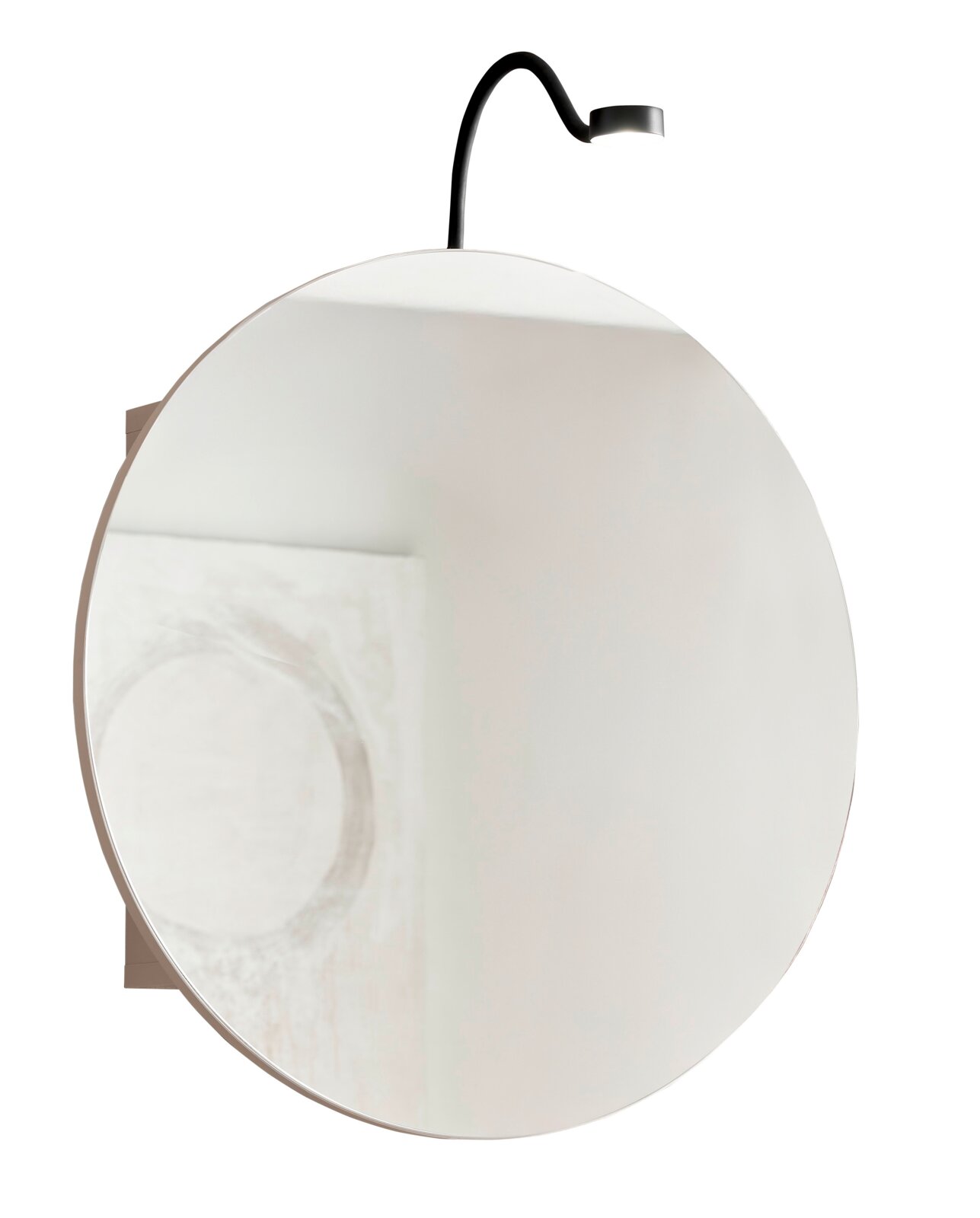 Ronde spiegelkast met ingebouwde verlichting, zijaanzicht