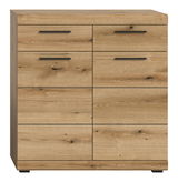 Kommode aus Holz mit mehreren Schubladen, frontale Ansicht