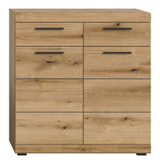 Kommode aus Holz mit mehreren Schubladen, frontale Ansicht