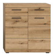 Kommode aus Holz mit mehreren Schubladen, frontale Ansicht