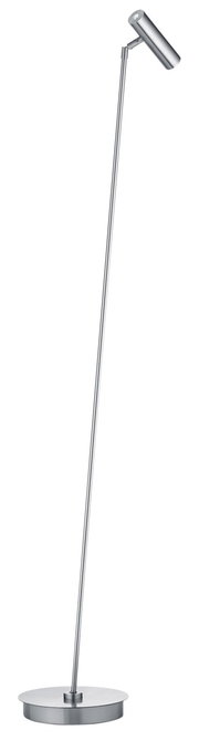 Moderne LED-Stehleuchte aus Metall in seitlicher Perspektive