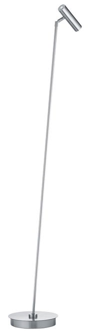 Moderne LED-Stehleuchte aus Metall in seitlicher Perspektive