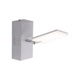 Moderne Wandleuchte aus Aluminium mit rechteckigem, schwenkbarem Leuchtkörper, seitliche Perspektive