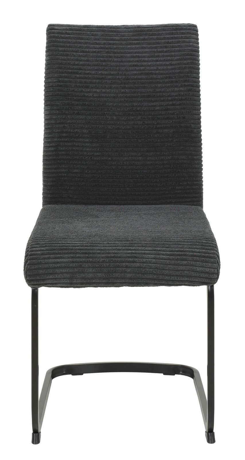 Moderner Schwingstuhl FABIA in dunklem Stoff, Vorderansicht