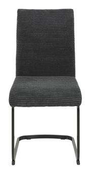 Moderner Schwingstuhl FABIA in dunklem Stoff, Vorderansicht