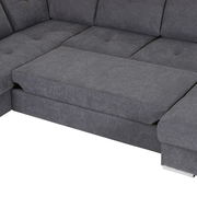 Graues Ecksofa MAURIS mit Ottomane, Vorderansicht