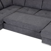 Graues Ecksofa MAURIS mit Ottomane, Vorderansicht