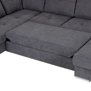 Graues Ecksofa MAURIS mit Ottomane, Vorderansicht