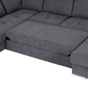 Graues Ecksofa MAURIS mit Ottomane, Vorderansicht