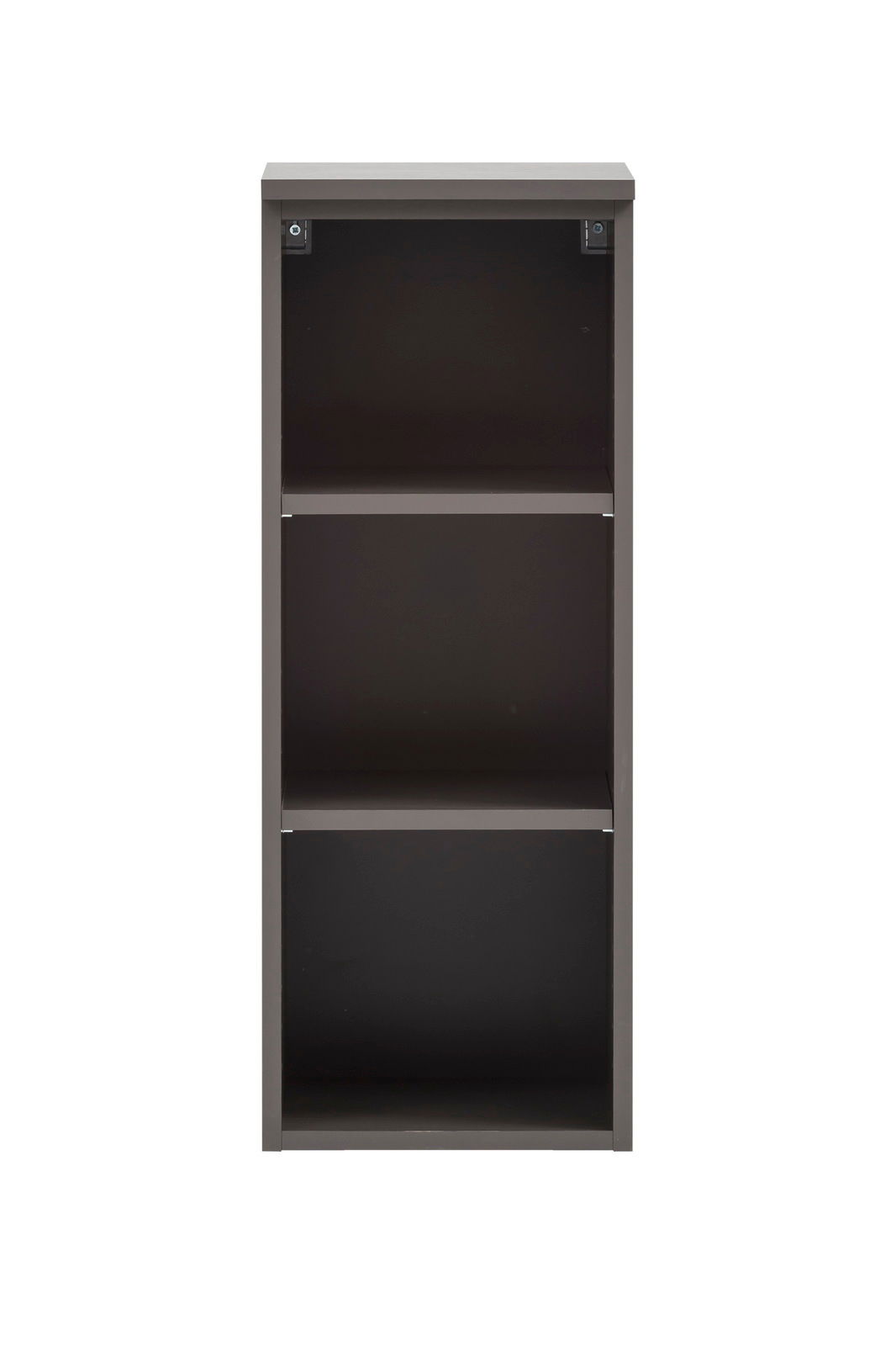 XORA Unterschrank-Regal VILLACH Schwarzes Unterschrank-Regal mit zwei Einlegeböden, frontal fotografiert.