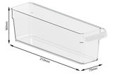 Transparenter Kühlschrankorganizer mit den Maßen 310mm x 75mm x 90mm, seitliche Perspektive