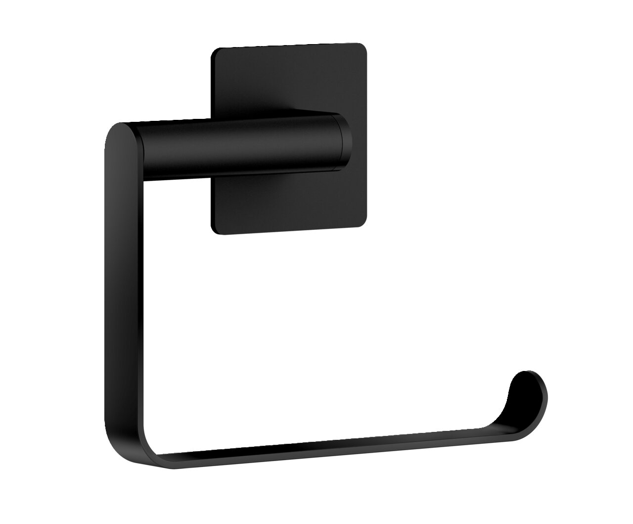 Beslagsboden Toilettenpapierhalter CUBE Schwarzer Toilettenpapierhalter aus Metall, seitliche Perspektive