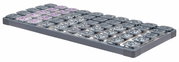 Systeemframe 100x200 met grijze en paarse veerelementen, zijaanzicht